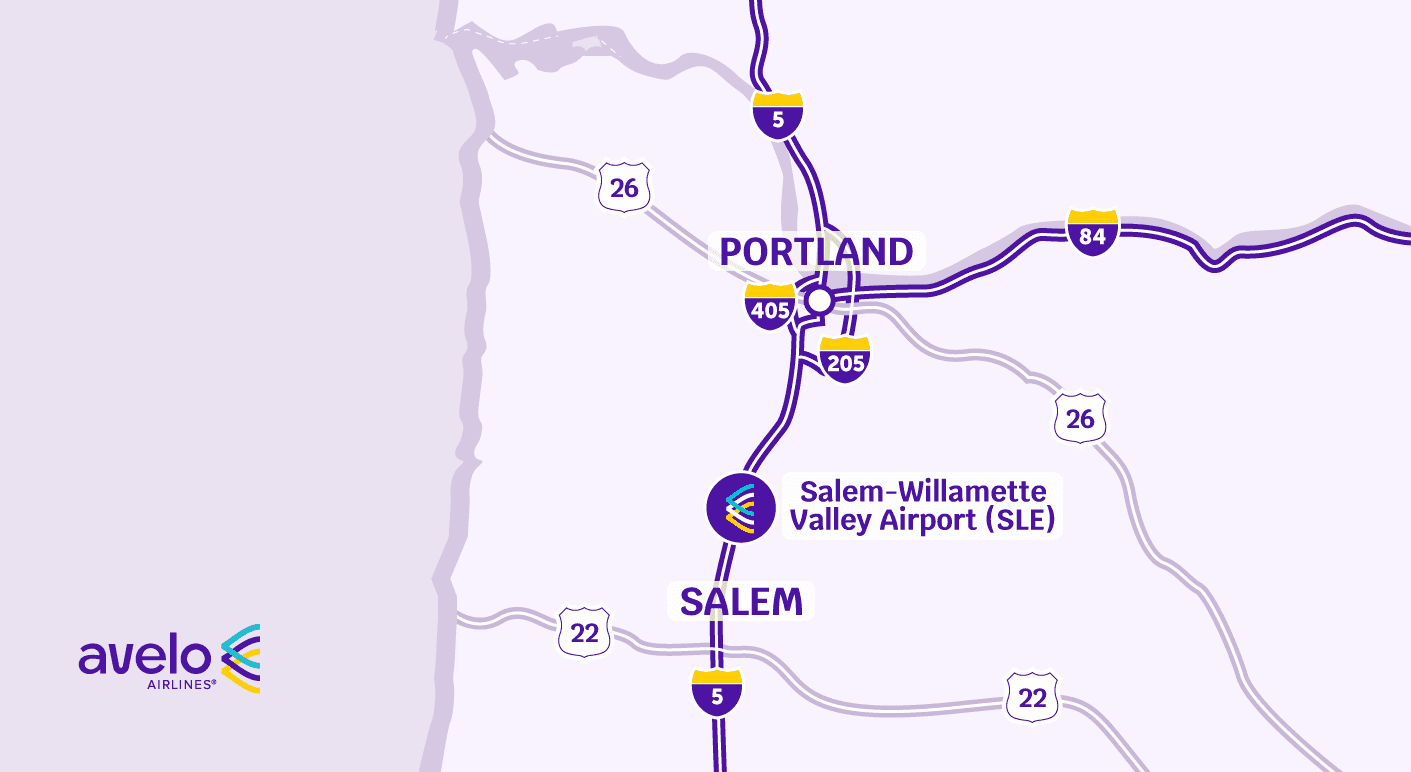 map of Salem-Willamette Valley Airport