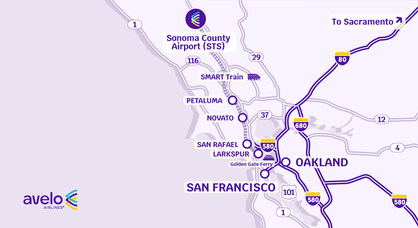 map of Sonoma County Airport