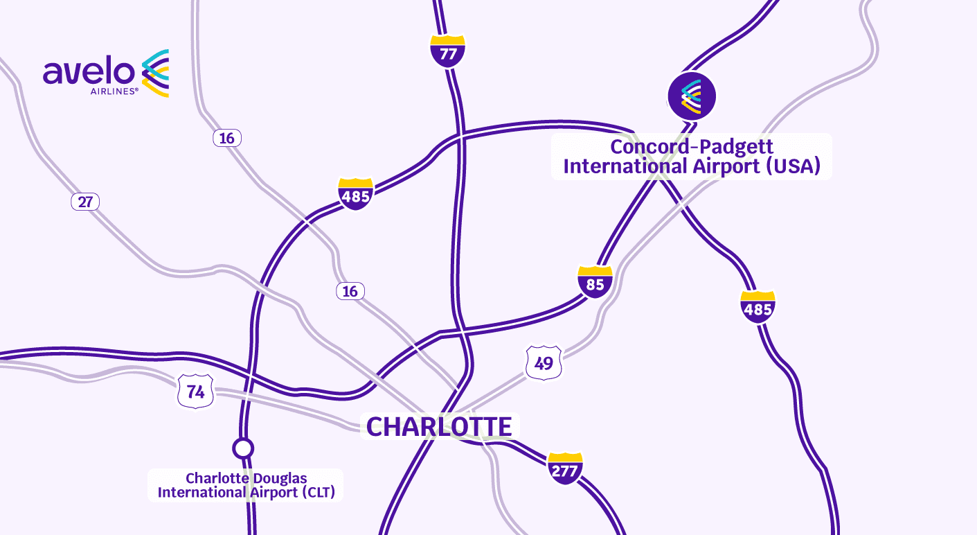 map of Concord-Padgett International Airport